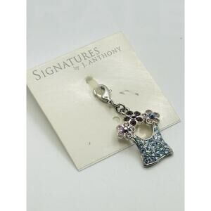 Vintage Bag Shaped Rhinestone Bracelet Bag Charm Keychain Clip On G1